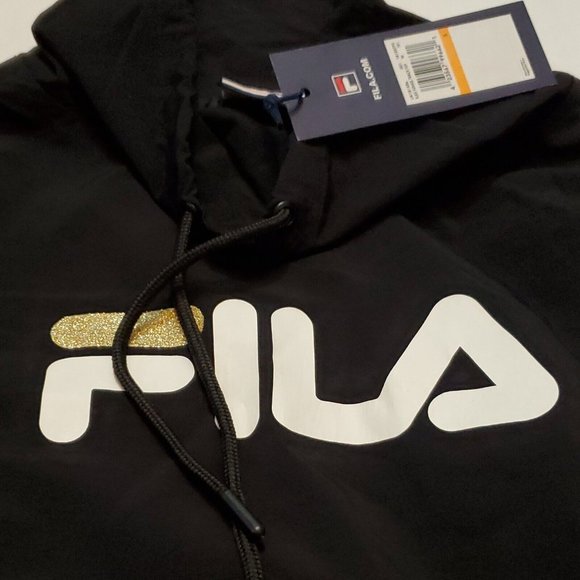 NWT Fila Elsie Funnel Track Top 100% Nylon Black Women's Small New With Tags - Picture 7 of 10